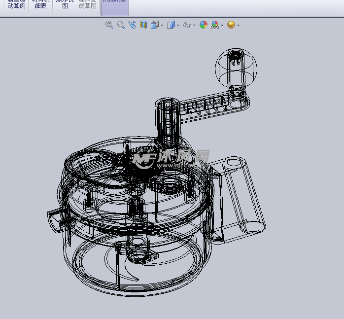 手搖式攪拌機(jī)設(shè)計(jì) 基于SolidWorks的機(jī)械模型下載與沐風(fēng)圖紙應(yīng)用